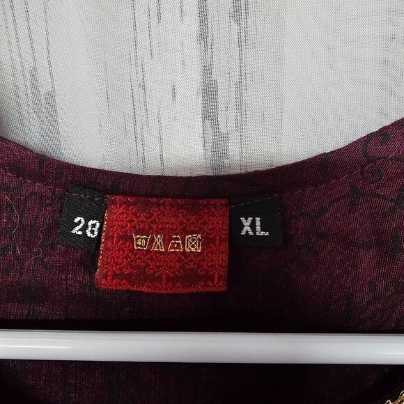 NWT Pothy's Purple Orange Floral Embroidered Ethnic Boho Babydoll Blouse Size XL - Picture 11 of 14